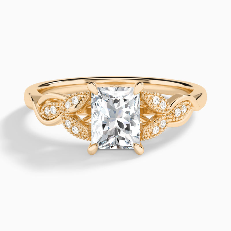 Radiant Lyra Lab Grown Diamond Engagement Ring In 14K Rose Gold - Lucenjuri