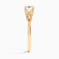 Round Lyra Lab Grown Diamond Engagement Ring In 14K Rose Gold, Side View