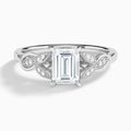 Emerald Lyra Lab Grown Diamond Engagement Ring In 18K White Gold - Lucenjuri