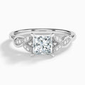 Princess Lyra Lab Grown Diamond Engagement Ring In 18K White Gold - Lucenjuri
