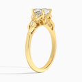 Asscher Lyra Lab Grown Diamond Engagement Ring In 14K Yellow Gold, Angle View