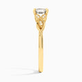 Asscher Lyra Lab Grown Diamond Engagement Ring In 14K Yellow Gold, Side View