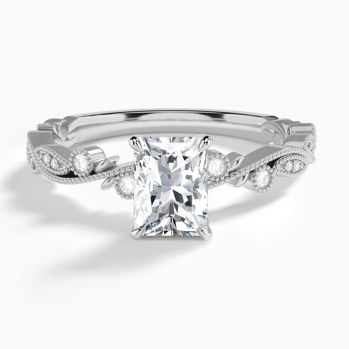 Radiant Selena Lab Grown Diamond Engagement Ring In Platinum - Lucenjuri