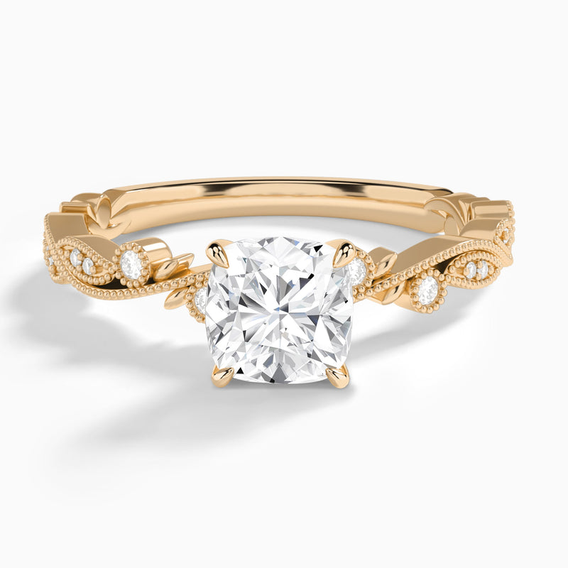 Cushion Selena Lab Grown Diamond Engagement Ring In 14K Rose Gold - Lucenjuri