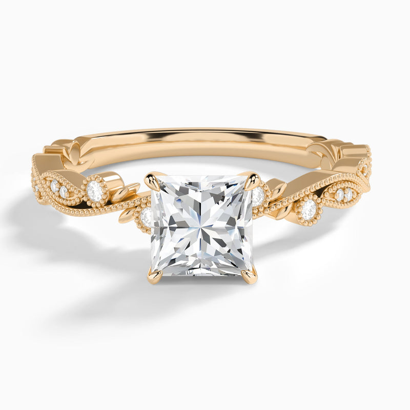 Princess Selena Lab Grown Diamond Engagement Ring In 14K Rose Gold - Lucenjuri