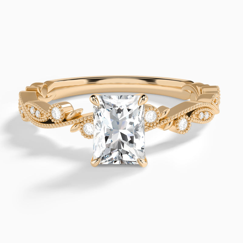 Radiant Selena Lab Grown Diamond Engagement Ring In 14K Rose Gold - Lucenjuri