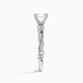 Asscher Selena Lab Grown Diamond Engagement Ring In 18K White Gold, Side View