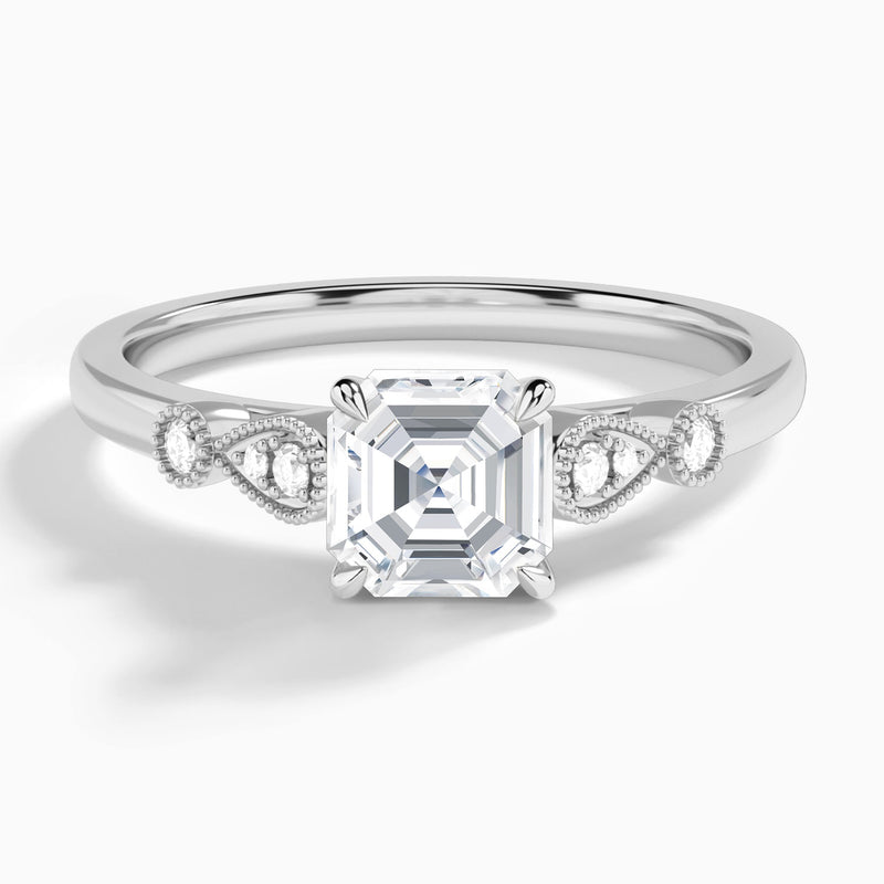 Asscher Ballad Lab Grown Diamond Engagement Ring In Platinum - Lucenjuri