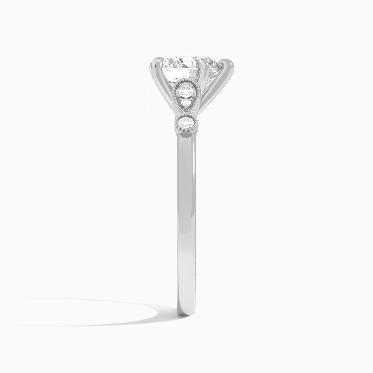 Heart Ballad Lab Grown Diamond Engagement Ring In Platinum, Side View