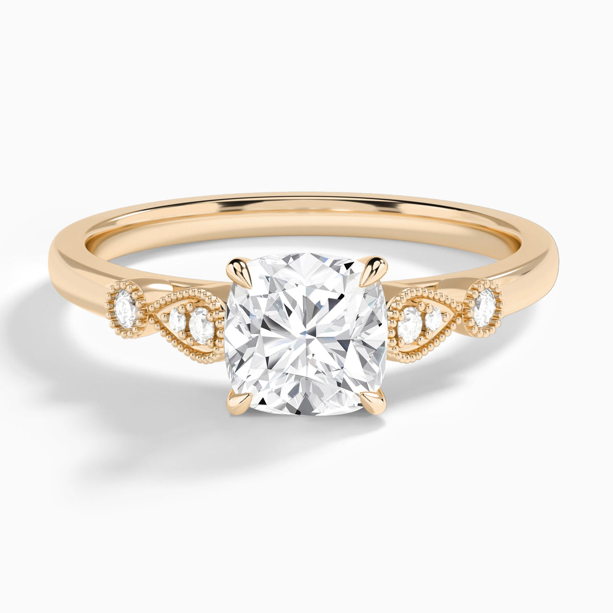 Cushion Ballad Lab Grown Diamond Engagement Ring In 14K Rose Gold - Lucenjuri