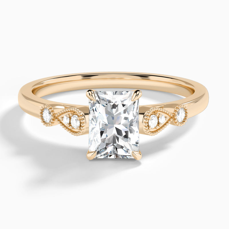 Radiant Ballad Lab Grown Diamond Engagement Ring In 14K Rose Gold - Lucenjuri