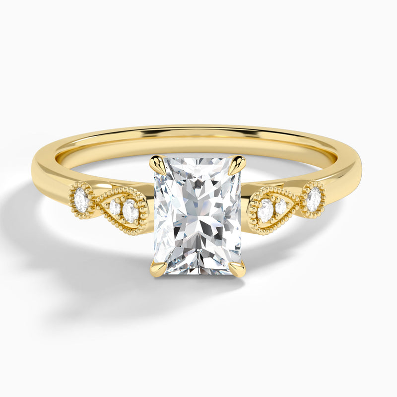 Radiant Ballad Lab Grown Diamond Engagement Ring In 18K Yellow Gold - Lucenjuri