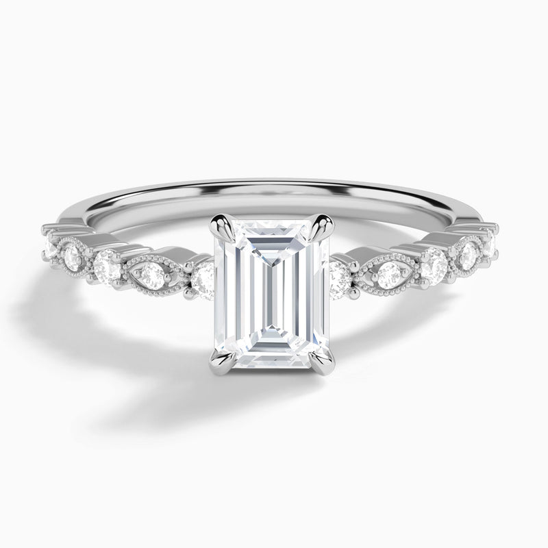 Emerald Vrenna Lab Grown Diamond Engagement Ring In Platinum - Lucenjuri