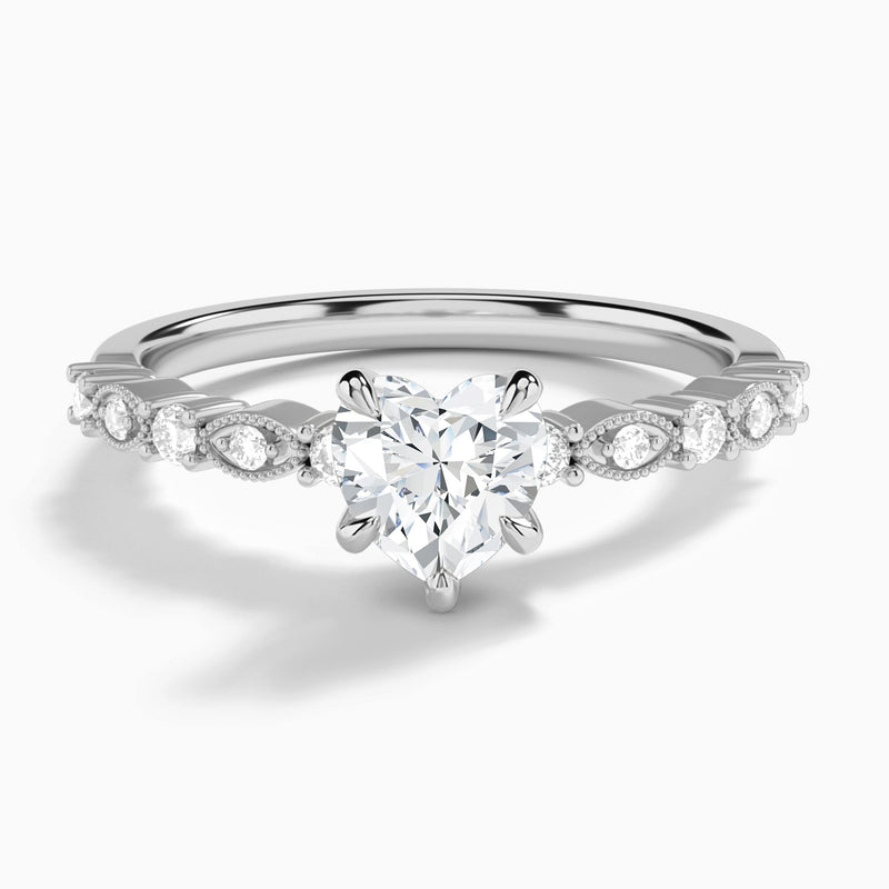 Heart Vrenna Lab Grown Diamond Engagement Ring In Platinum - Lucenjuri