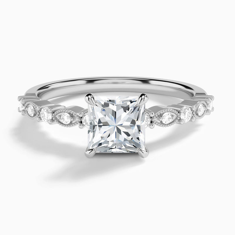 Princess Vrenna Lab Grown Diamond Engagement Ring In Platinum - Lucenjuri