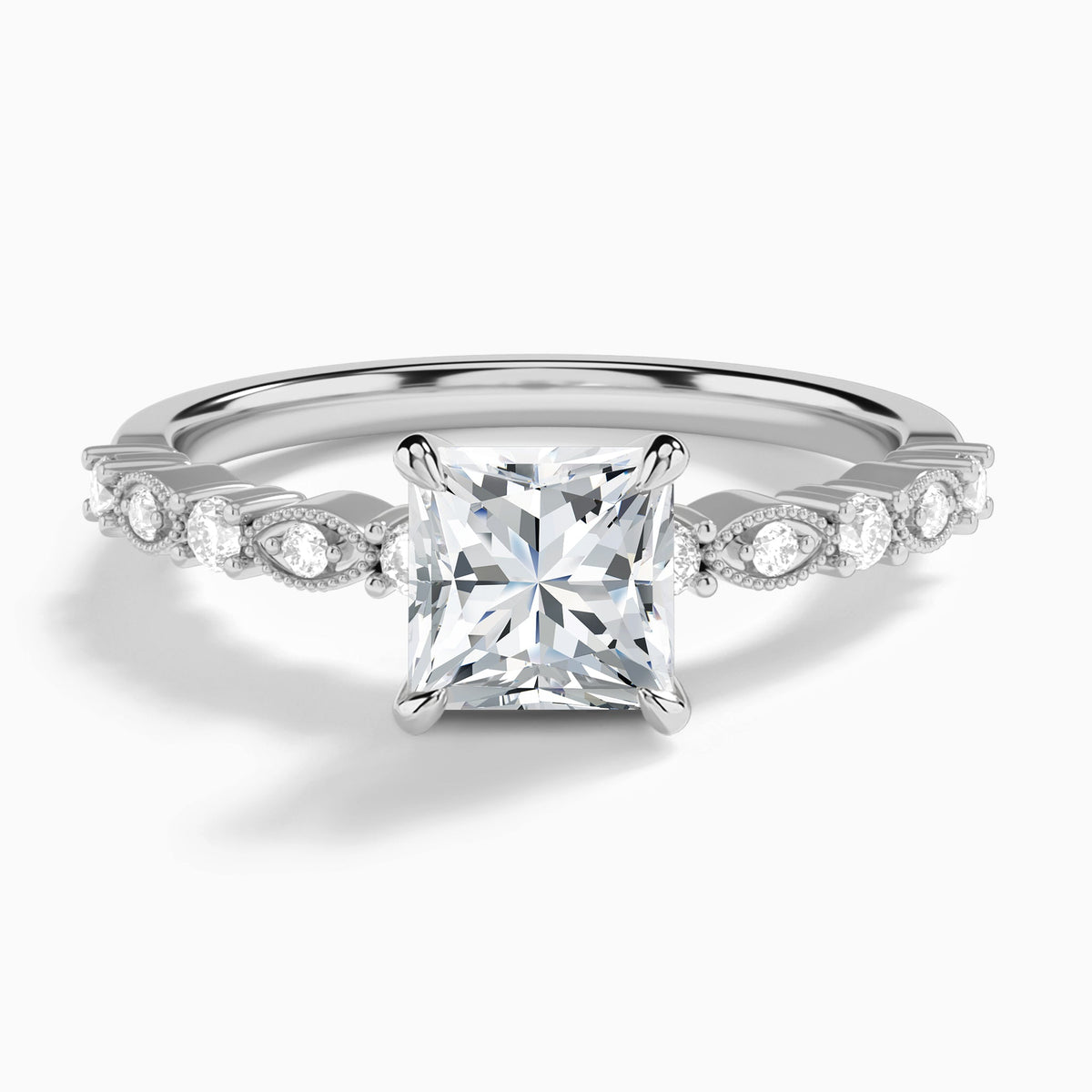 Princess Vrenna Lab Grown Diamond Engagement Ring In Platinum - Lucenjuri