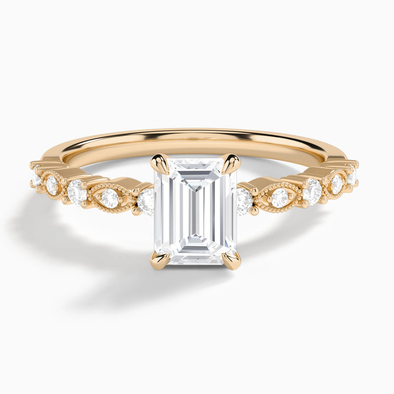 Emerald Vrenna Lab Grown Diamond Engagement Ring In 14K Rose Gold - Lucenjuri
