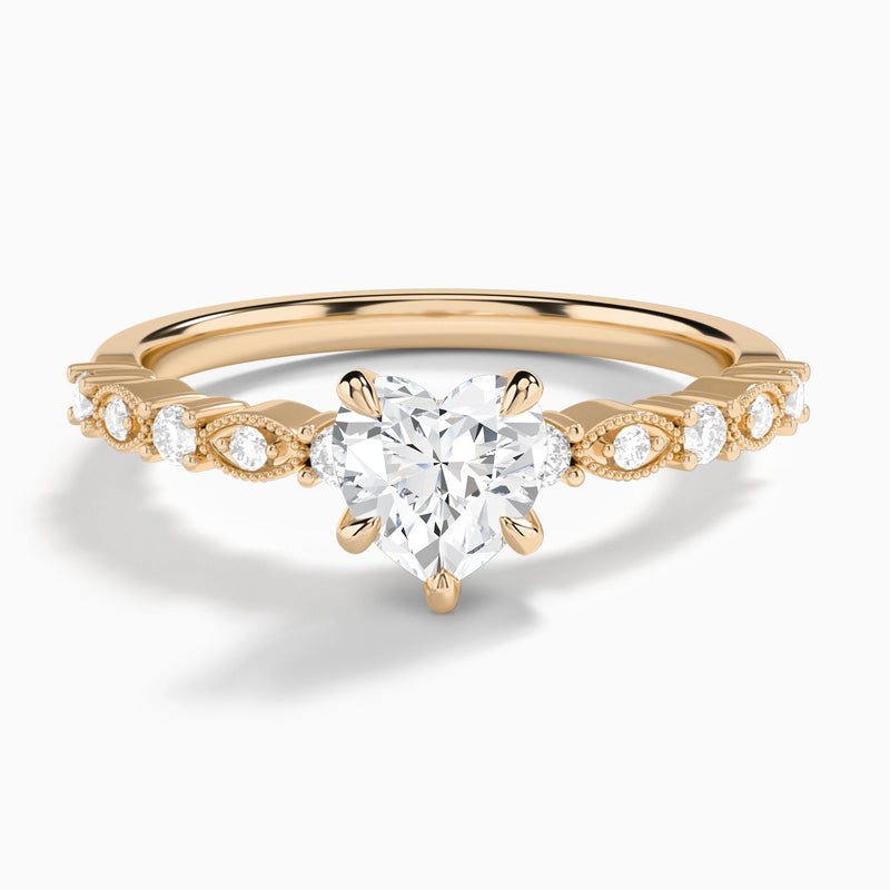Heart Vrenna Lab Grown Diamond Engagement Ring In 14K Rose Gold - Lucenjuri