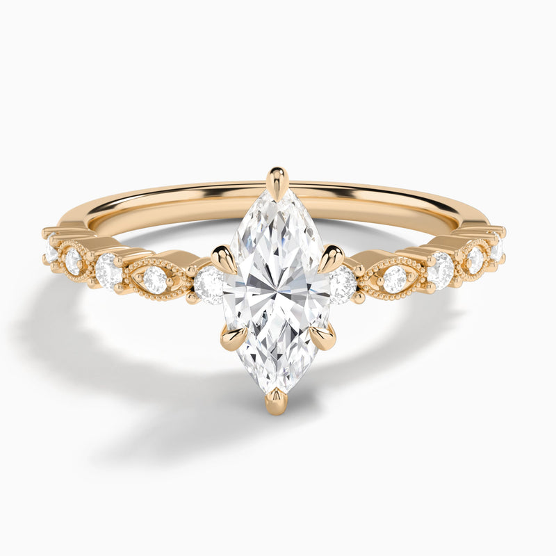 Marquise Vrenna Lab Grown Diamond Engagement Ring In 14K Rose Gold - Lucenjuri