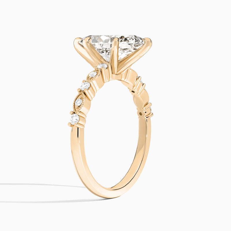 Marquise Vrenna Lab Grown Diamond Engagement Ring In 14K Rose Gold, Angle View