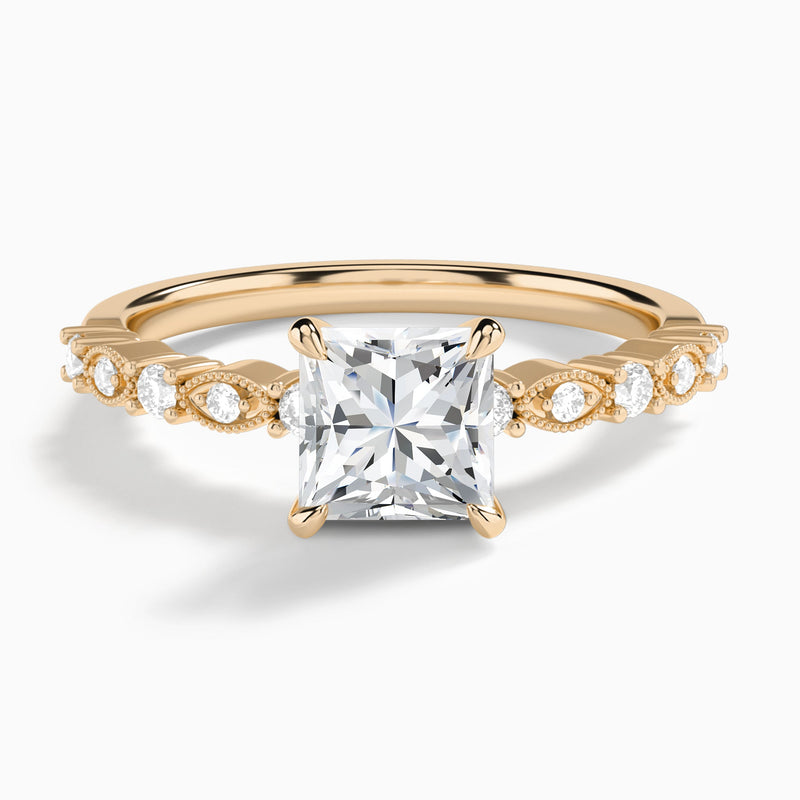 Princess Vrenna Lab Grown Diamond Engagement Ring In 14K Rose Gold - Lucenjuri
