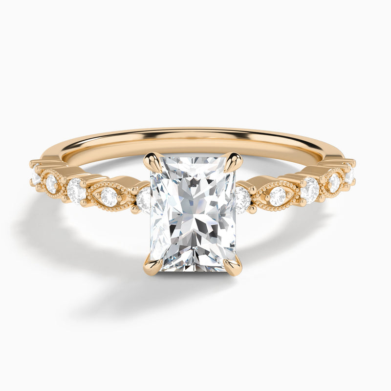 Radiant Vrenna Lab Grown Diamond Engagement Ring In 14K Rose Gold - Lucenjuri
