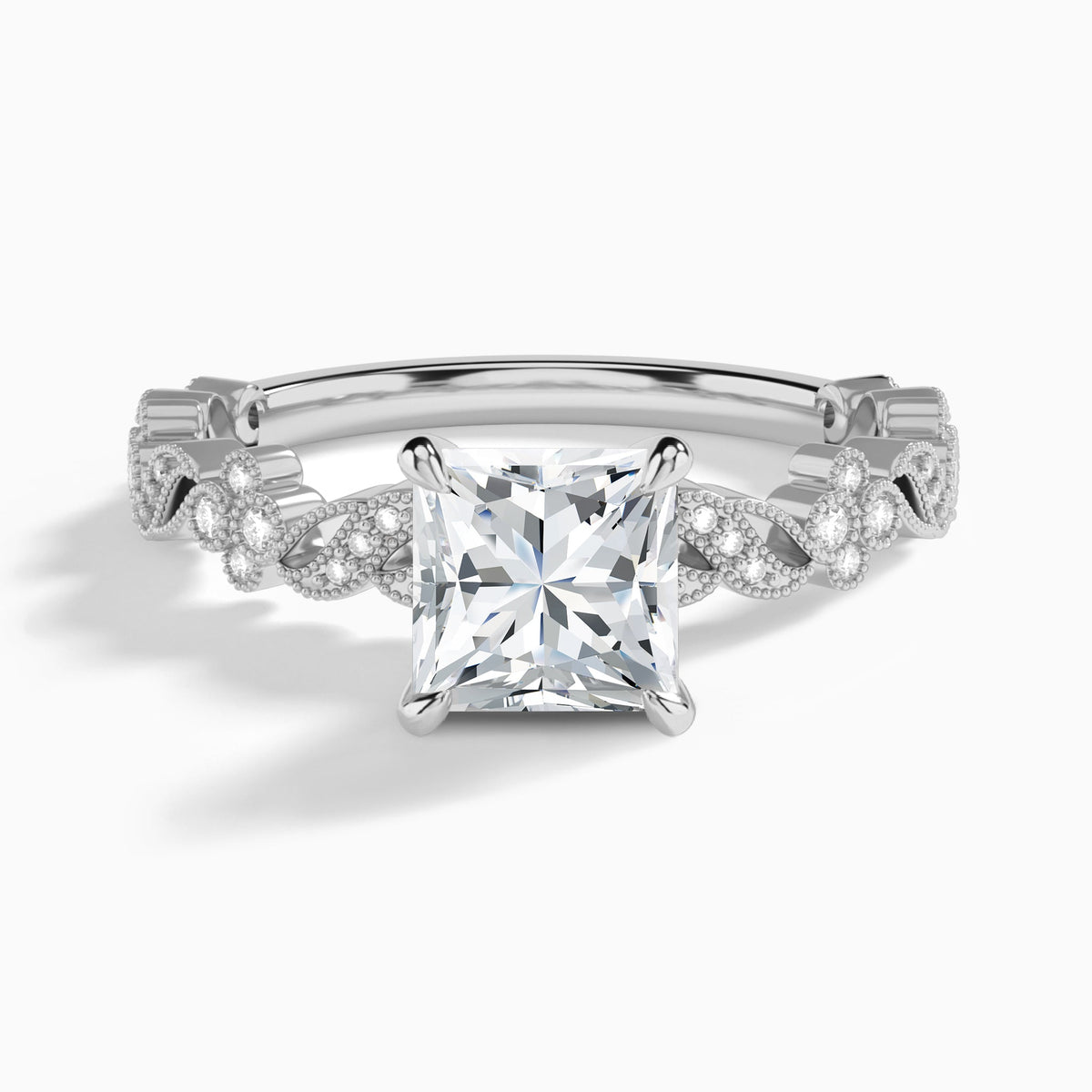 Princess Viviana Lab Grown Diamond Engagement Ring In Platinum - Lucenjuri