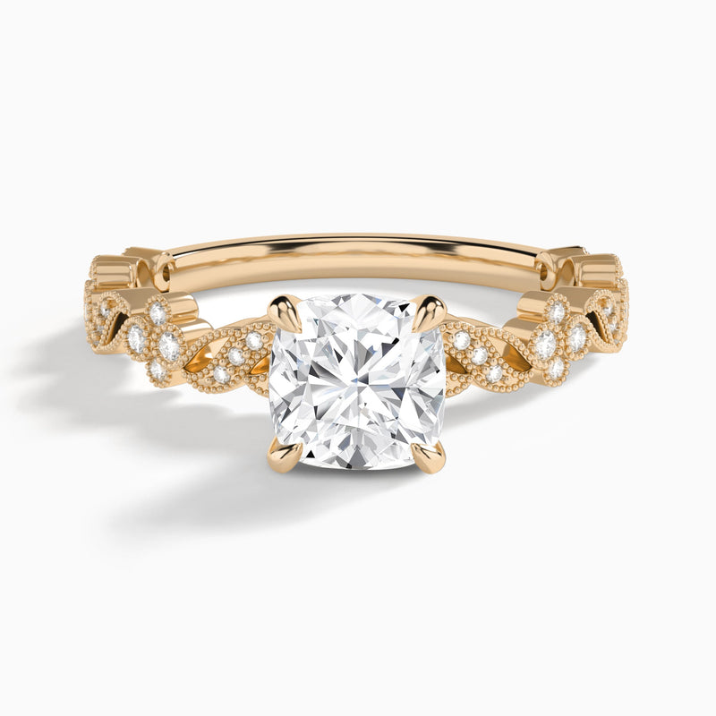 Cushion Viviana Lab Grown Diamond Engagement Ring In 14K Rose Gold - Lucenjuri
