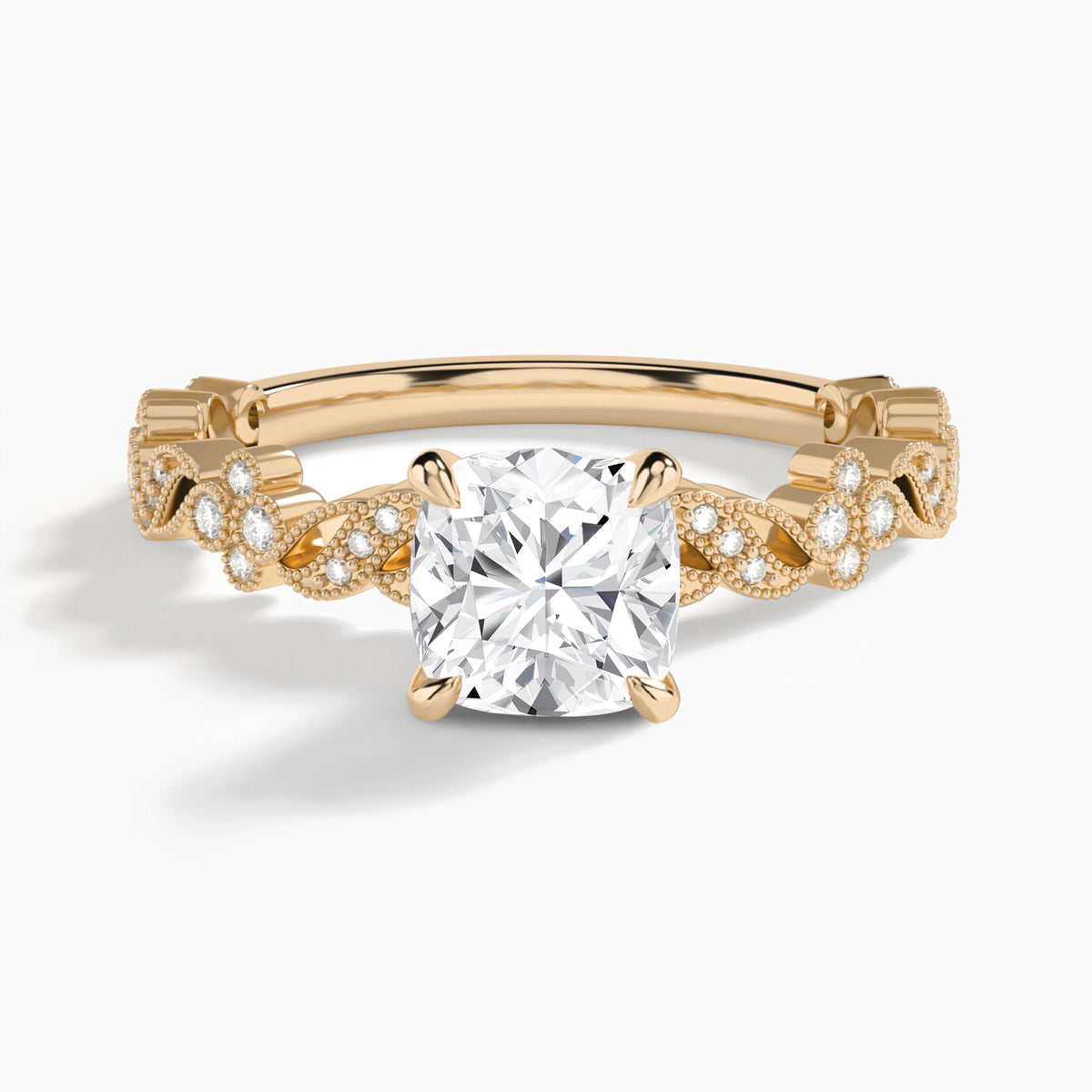 Cushion Viviana Lab Grown Diamond Engagement Ring In 14K Rose Gold - Lucenjuri