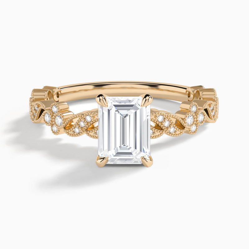 Emerald Viviana Lab Grown Diamond Engagement Ring In 14K Rose Gold - Lucenjuri