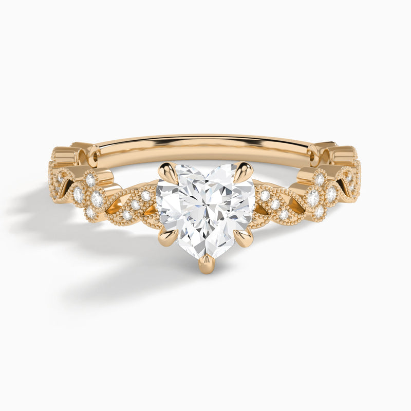 Heart Viviana Lab Grown Diamond Engagement Ring In 14K Rose Gold - Lucenjuri