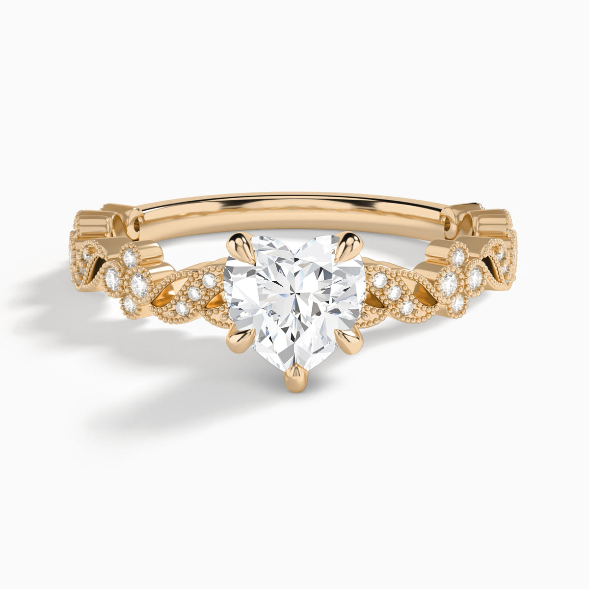 Heart Viviana Lab Grown Diamond Engagement Ring In 14K Rose Gold - Lucenjuri