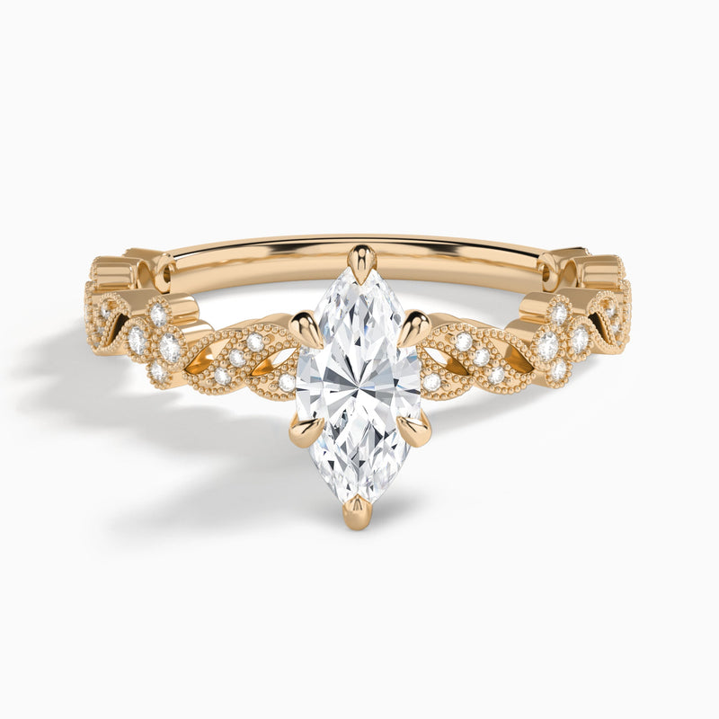 Marquise Viviana Lab Grown Diamond Engagement Ring In 14K Rose Gold - Lucenjuri