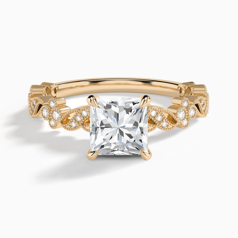 Princess Viviana Lab Grown Diamond Engagement Ring In 14K Rose Gold - Lucenjuri