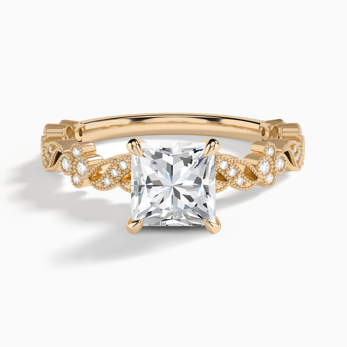Princess Viviana Lab Grown Diamond Engagement Ring In 14K Rose Gold - Lucenjuri