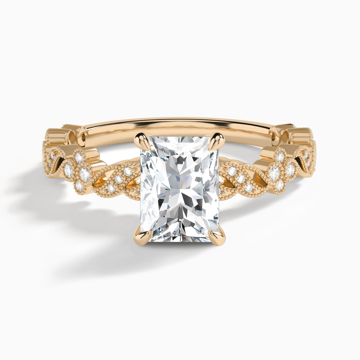 Radiant Viviana Lab Grown Diamond Engagement Ring In 14K Rose Gold - Lucenjuri