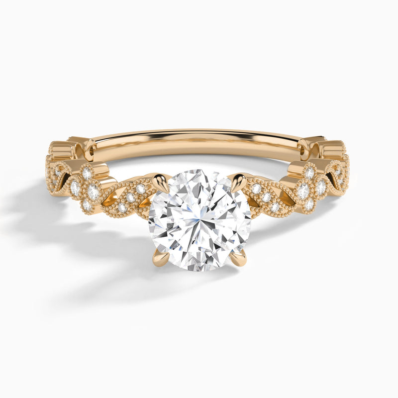 Round Viviana Lab Grown Diamond Engagement Ring In 14K Rose Gold - Lucenjuri