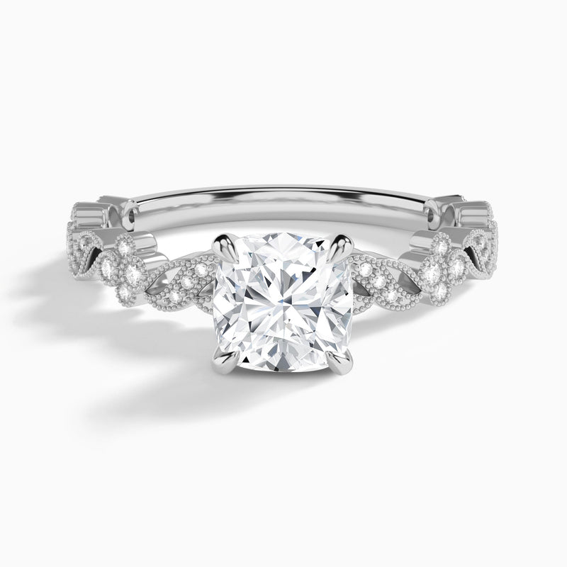 Cushion Viviana Lab Grown Diamond Engagement Ring In 14K White Gold - Lucenjuri