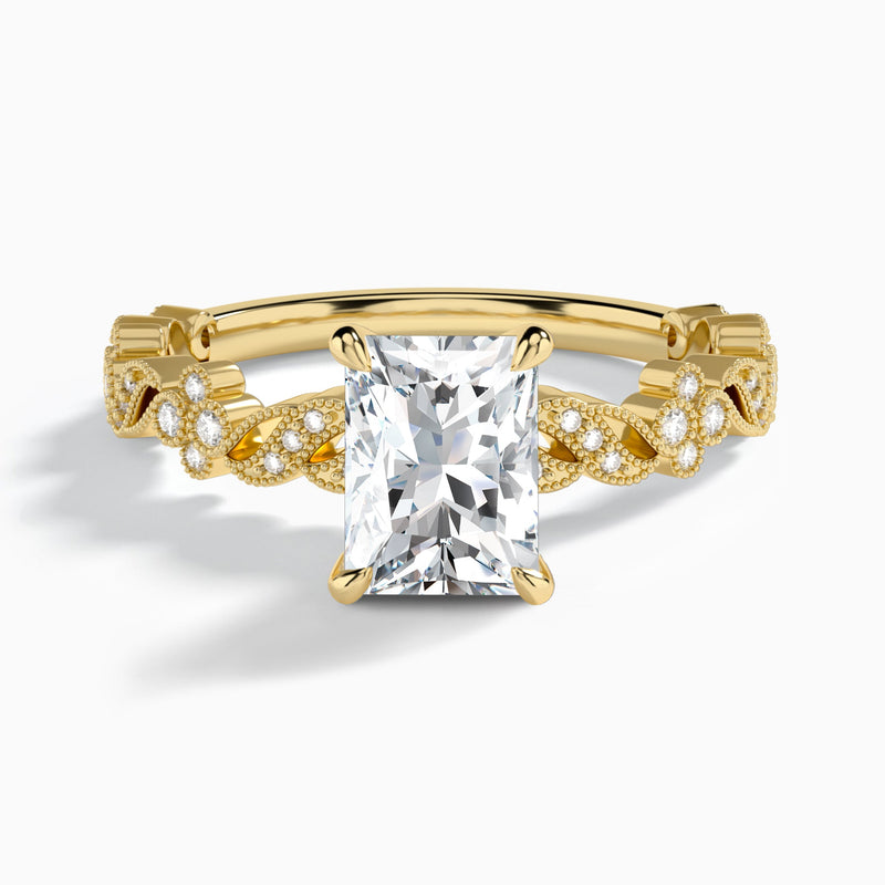 Radiant Viviana Lab Grown Diamond Engagement Ring In 18K Yellow Gold - Lucenjuri
