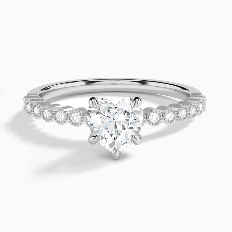 Heart Alena Bezel-Set Lab Grown Diamond Engagement Ring In Platinum - Lucenjuri