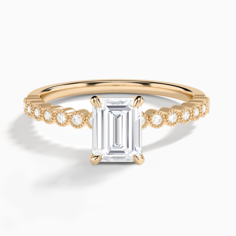 Emerald Alena Bezel-Set Lab Diamond Engagement Ring In 14K Rose Gold - Lucenjuri