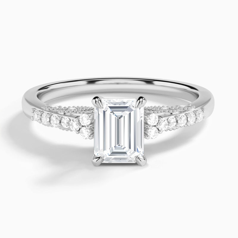 Emerald Joy Lab Grown Diamond Engagement Ring In Platinum - Lucenjuri