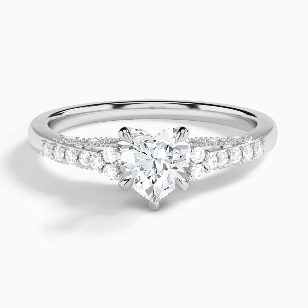 Heart Joy Lab Grown Diamond Engagement Ring In Platinum - Lucenjuri