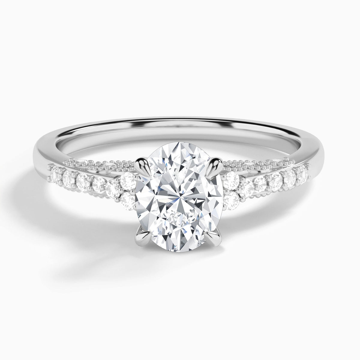 Oval Joy Lab Grown Diamond Engagement Ring In Platinum - Lucenjuri