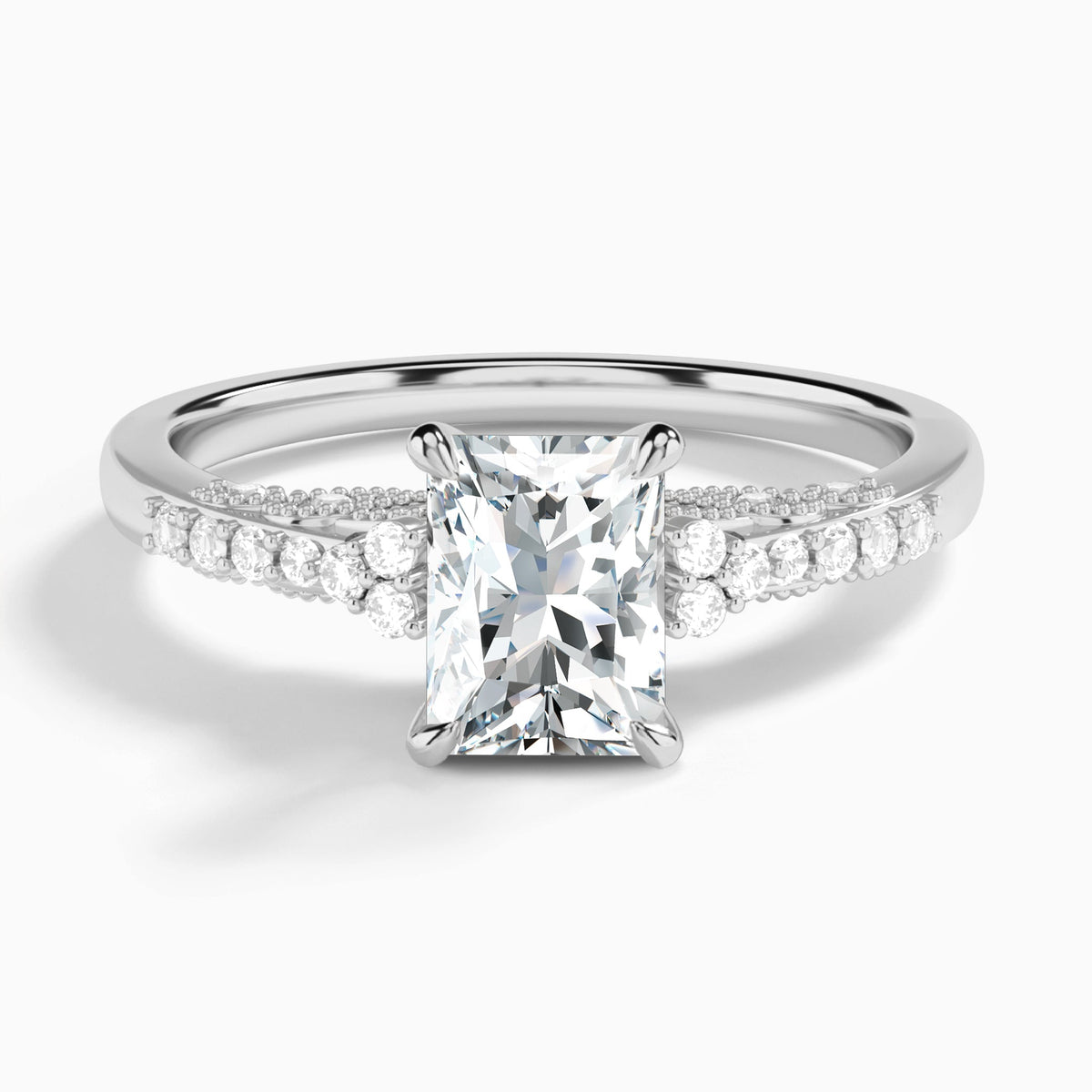 Radiant Joy Lab Grown Diamond Engagement Ring In Platinum - Lucenjuri