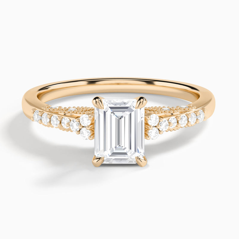 Emerald Joy Lab Grown Diamond Engagement Ring In 14K Rose Gold - Lucenjuri