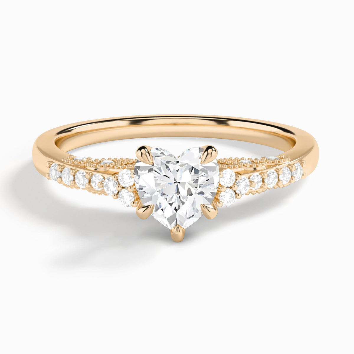 Heart Joy Lab Grown Diamond Engagement Ring In 14K Rose Gold - Lucenjuri