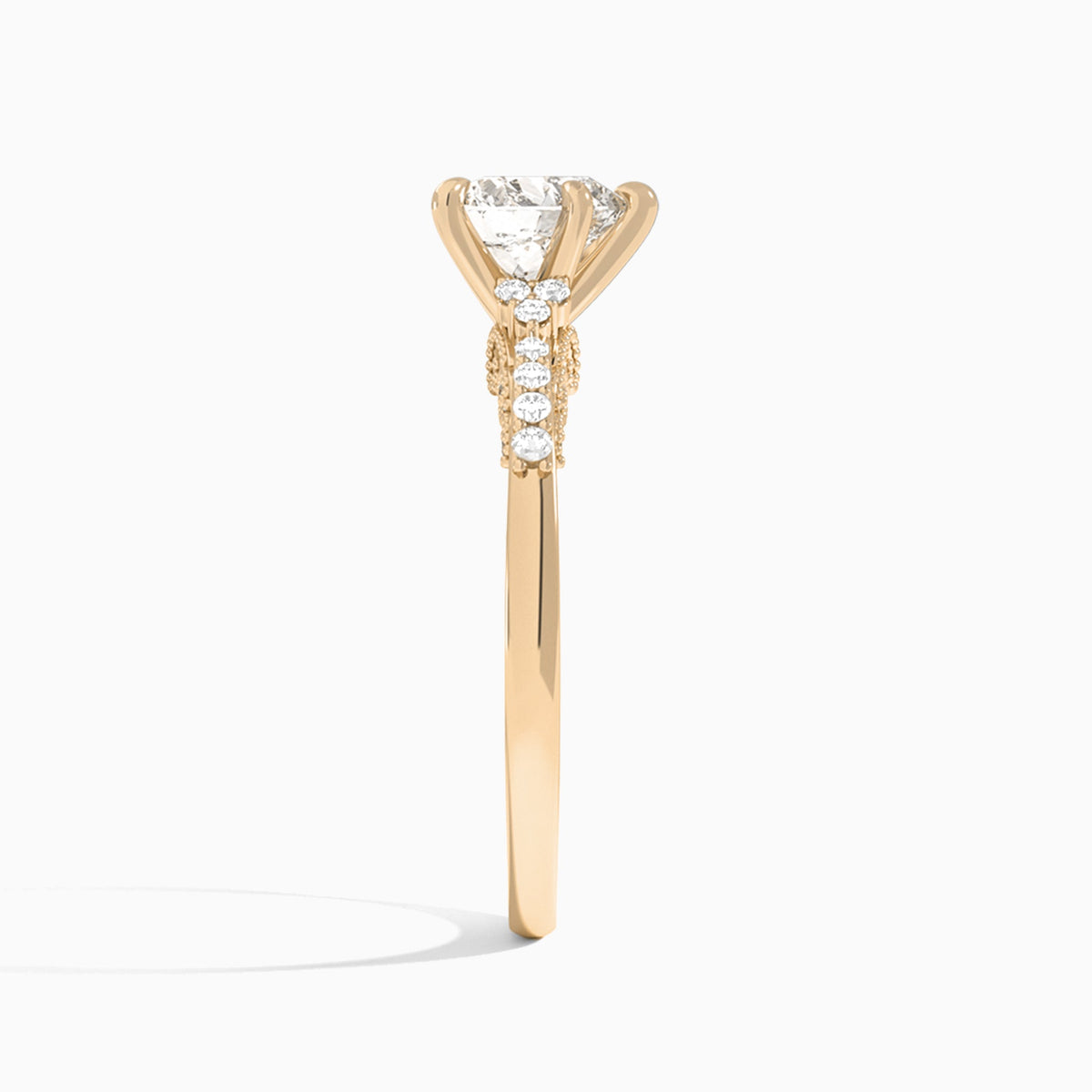 Heart Joy Lab Grown Diamond Engagement Ring In 14K Rose Gold, Side View