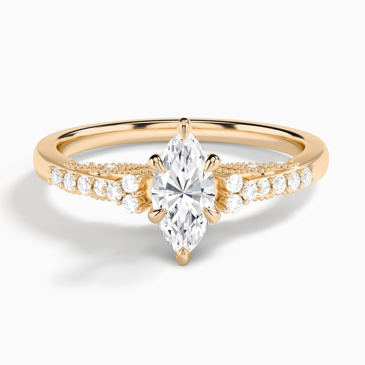 Marquise Joy Lab Grown Diamond Engagement Ring In 14K Rose Gold - Lucenjuri