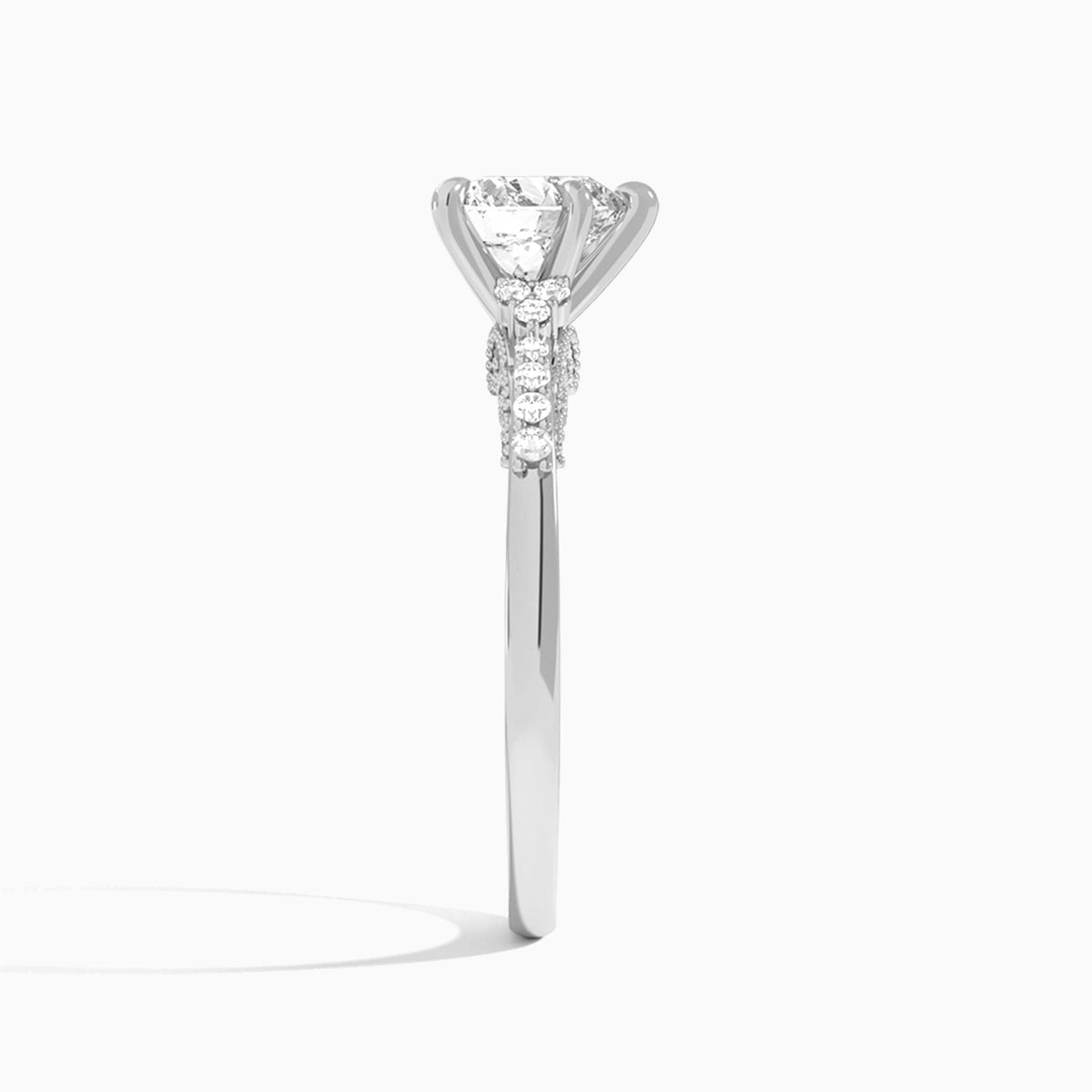 Heart Joy Lab Grown Diamond Engagement Ring In 14K White Gold, Side View